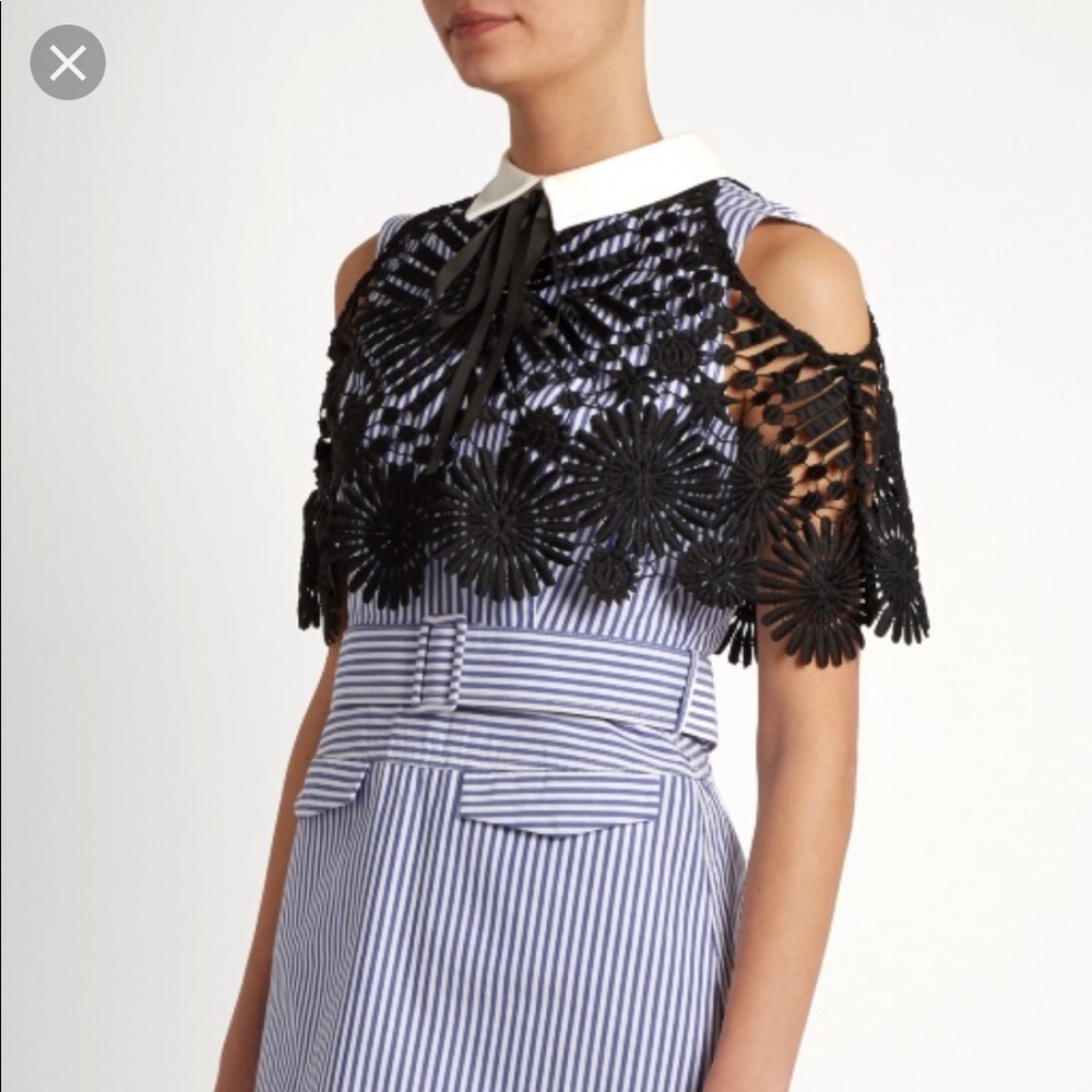 Self portrait lace cape overlay dress